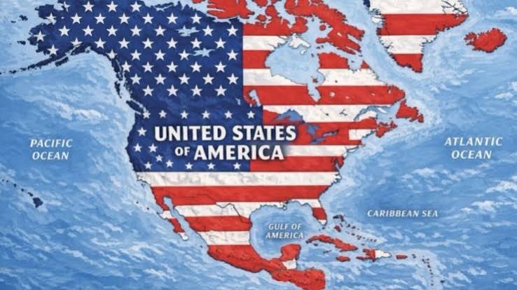 Trump pone la bandera de EEUU sobre México en un mapa. Sin texto. Sin explicación.